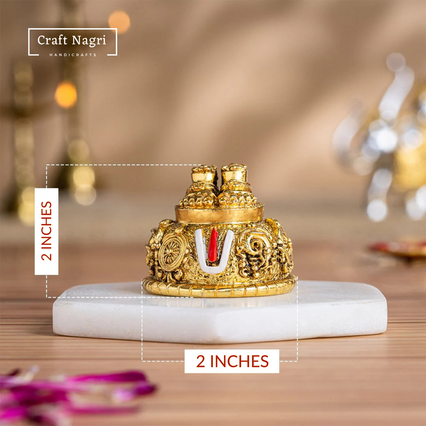 Lord Balaji Paduka with Shanku Chakra & Namam (2 Inches)