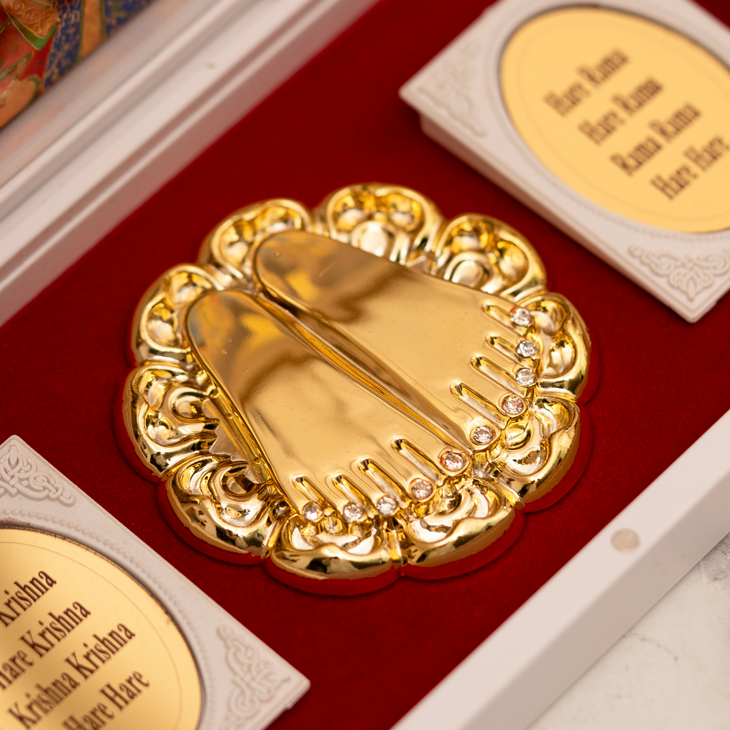 Gold-Plated Radha Krishna Pocket Temple