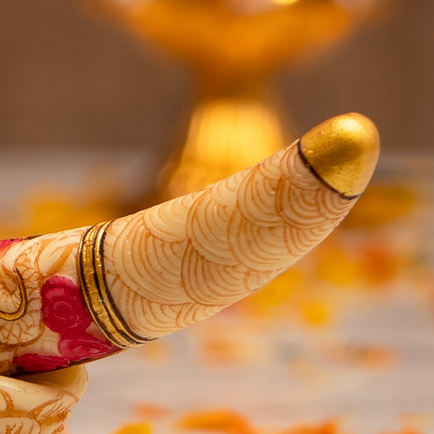 Handcrafted Ganesha Engraved Tusk With Base