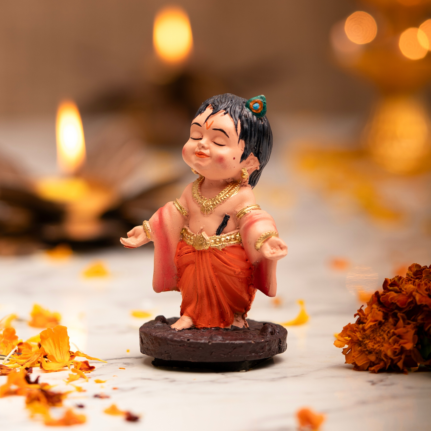 Bal Krishna Idol for Car Dashboard (3.5 Inches)