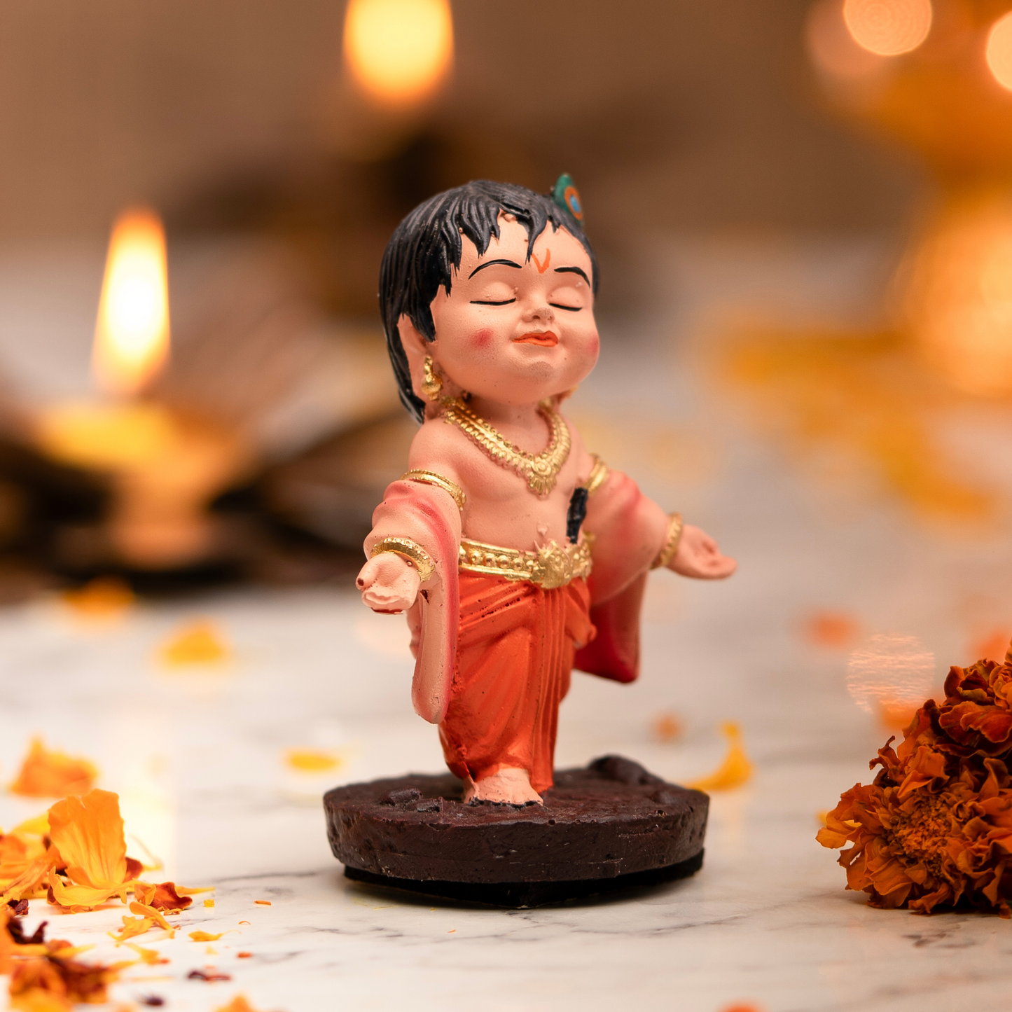 Bal Krishna Idol for Car Dashboard (3.5 Inches)