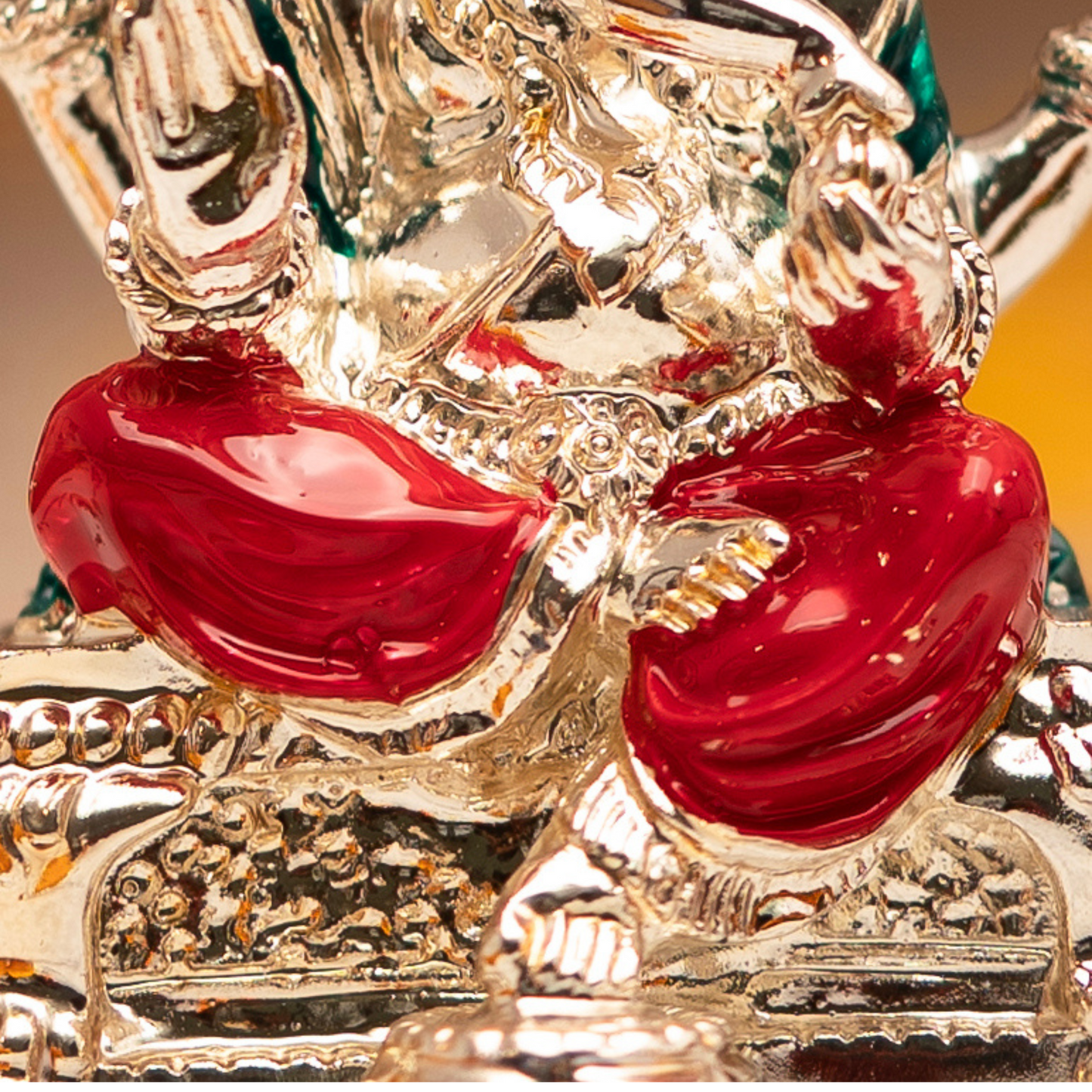 Lord Ganesh Car Dashboard Idol with silver plated ( 3.5 Inches)
