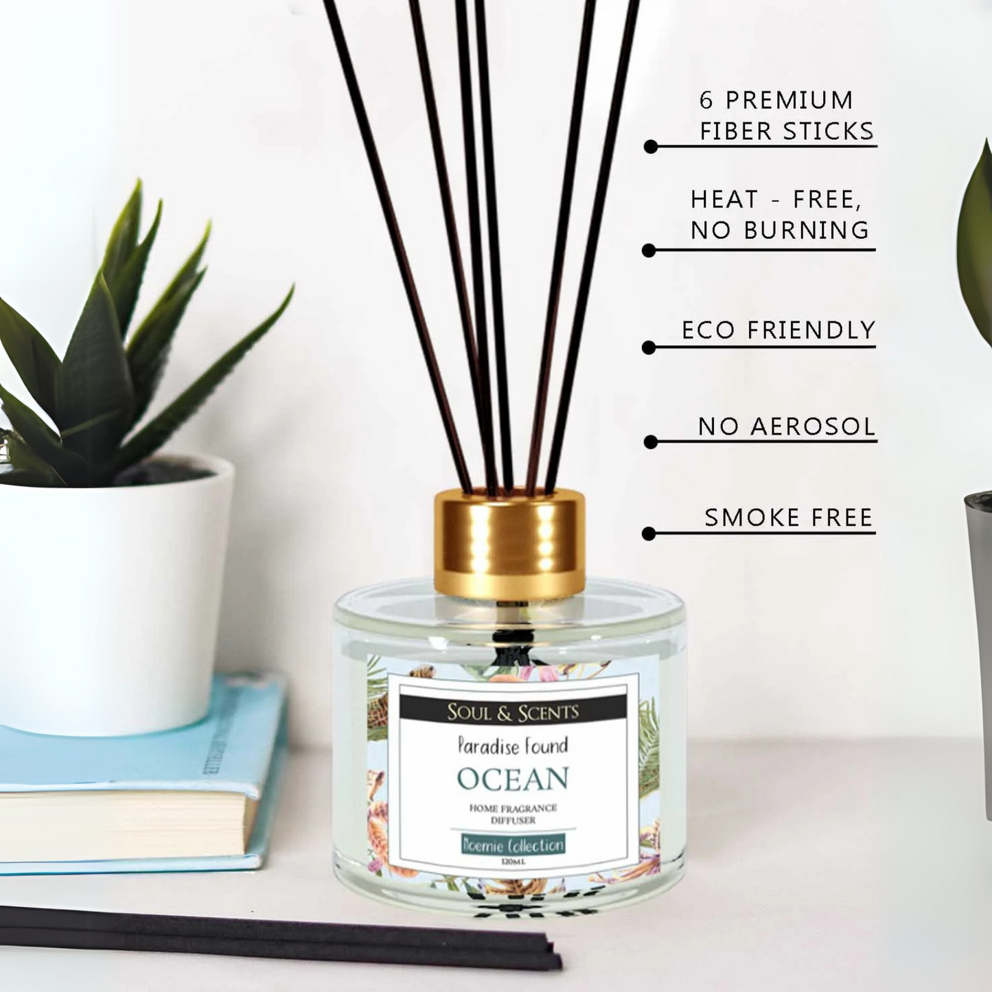 Soul & Scents 120 Ml Ocean Reed Diffuser Set