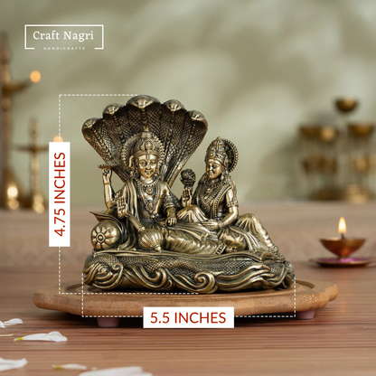 Lord Vishnu & Maa Lakshmi Brass Idol (5 Inches)