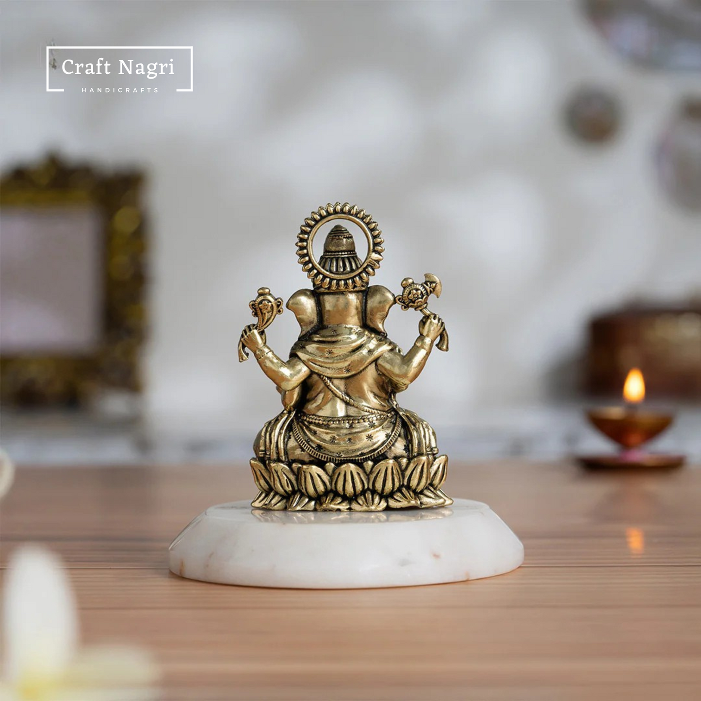 Handcrafted Brass Ganesh Figurine (2.5 Inches)