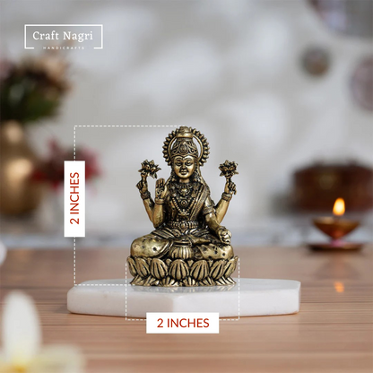 Brass Goddess Lakshmi Idol (2 Inches)