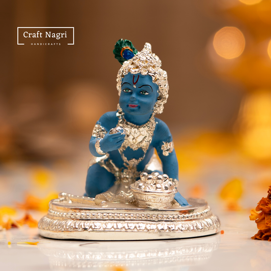 Laddu Gopal Idol  Silver & Gold Electroplated (3.5 Inches)