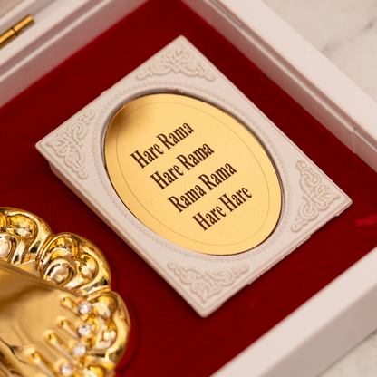 Gold-Plated Radha Krishna Pocket Temple