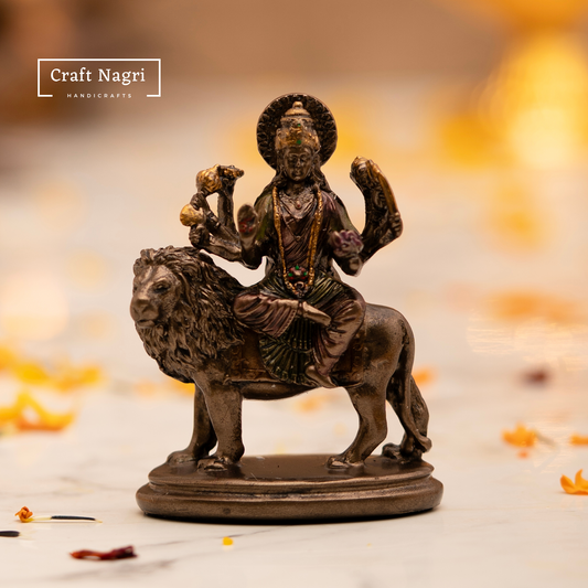 Maa Durga Sitting on Lion Idol (4 Inches)