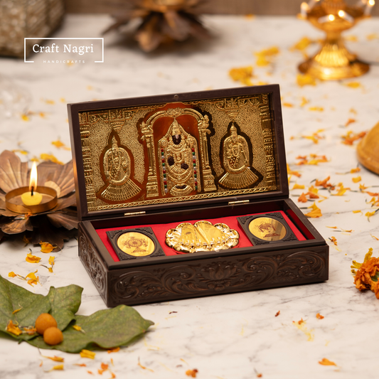 Gold-Plated Tirupati Balaji Pocket Temple Big Size