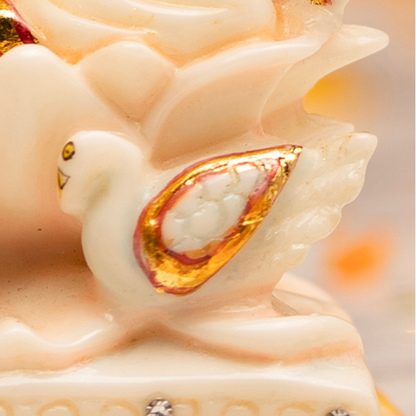 Saraswati Maa Idol with Gold Accents ( 6 Inches)