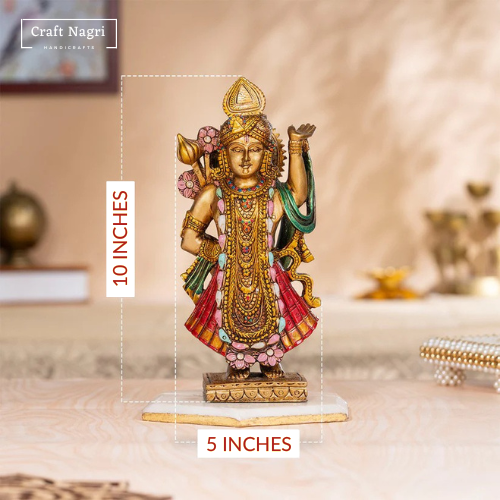 Lord Shreenath Ji – The Divine Form of Lord Krishna Idol (10 Inches)