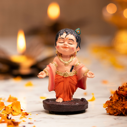 Bal Krishna Idol for Car Dashboard (3.5 Inches)