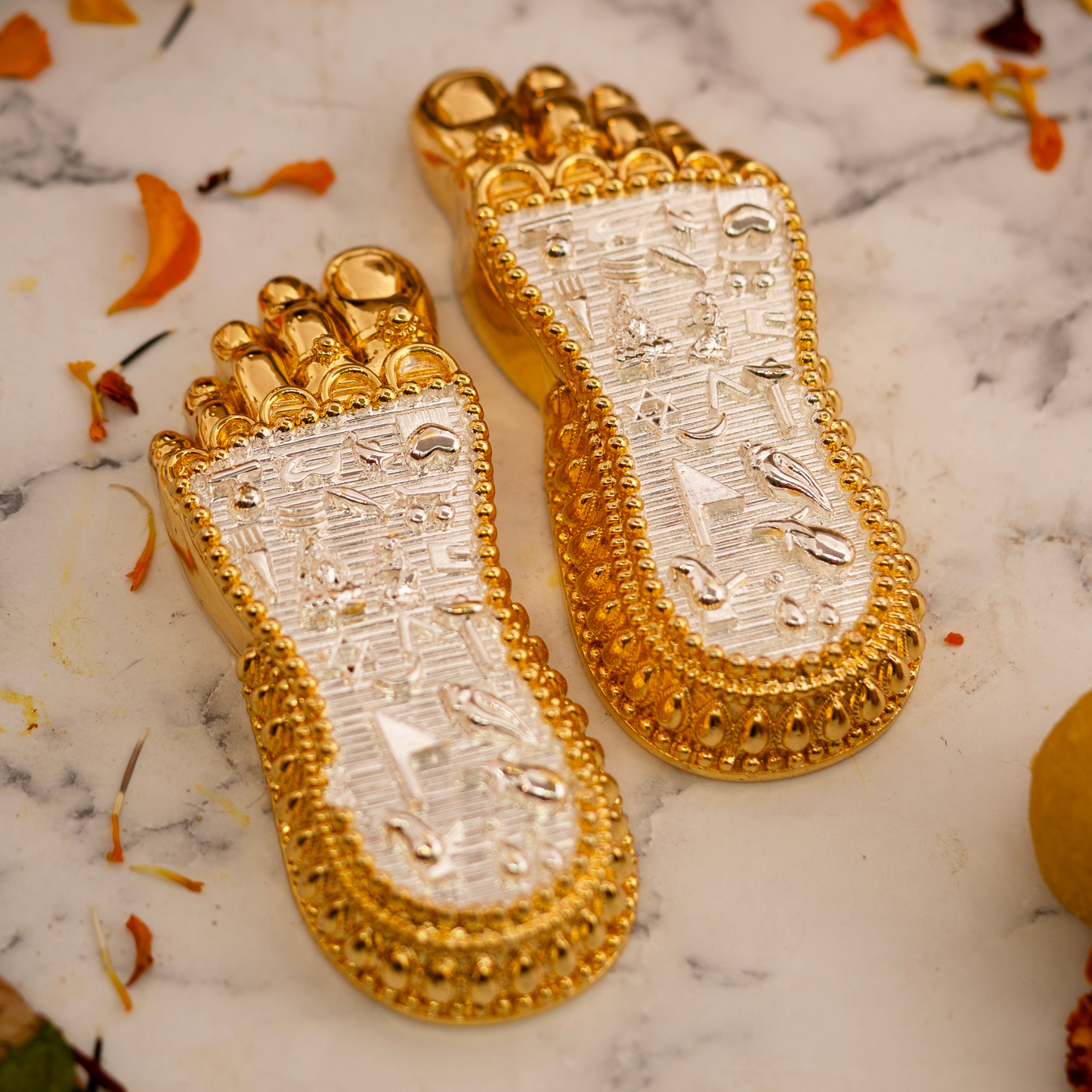Maa Lakshmi's Charan Paduka - Gold & Silver Plated