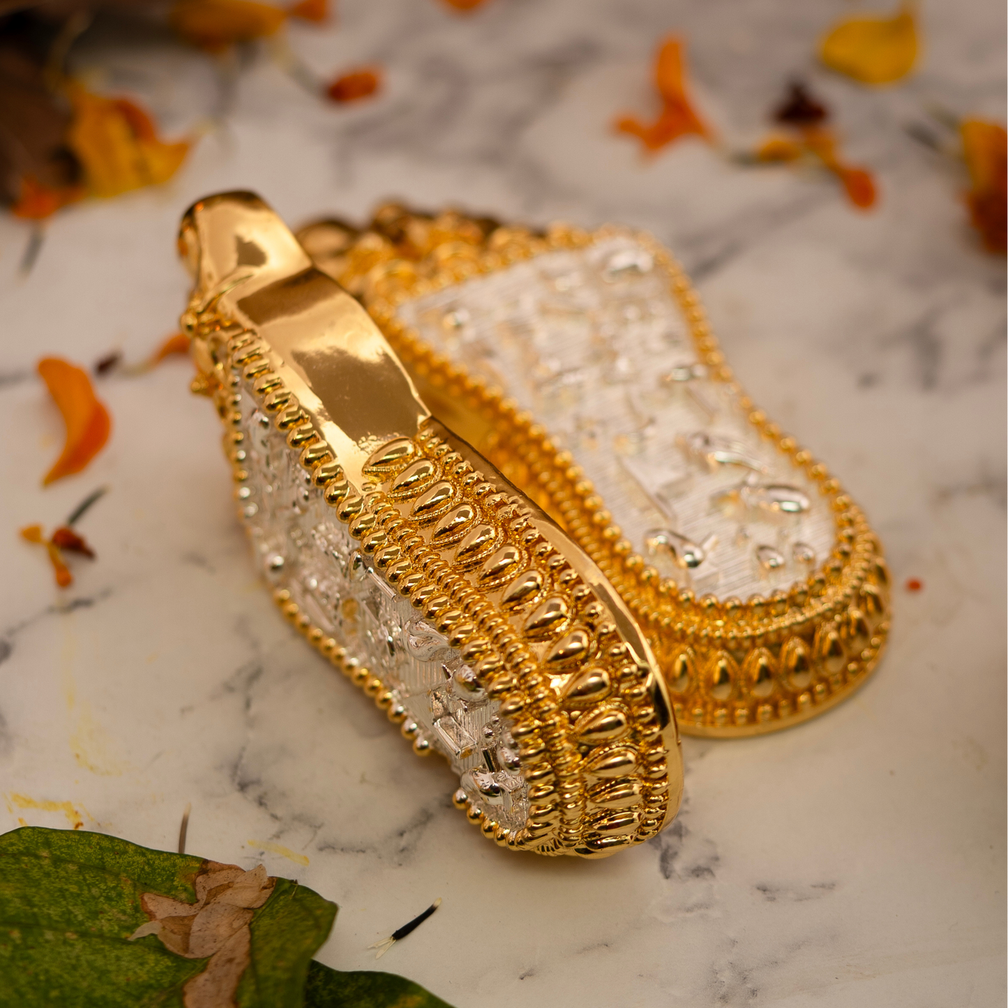 Maa Lakshmi's Charan Paduka - Gold & Silver Plated