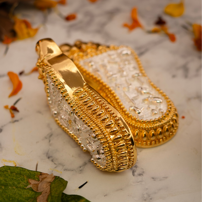 Maa Lakshmi's Charan Paduka - Gold & Silver Plated
