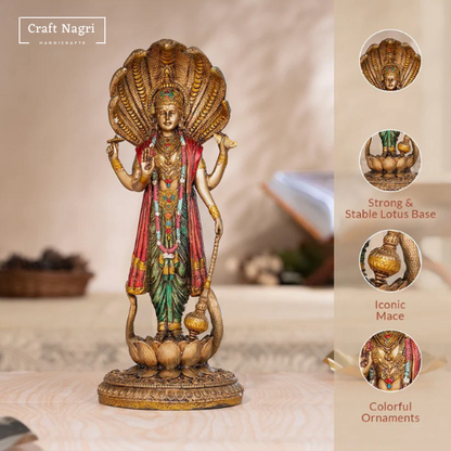 Standing Vishnu Idol (Murti) (12 Inches)